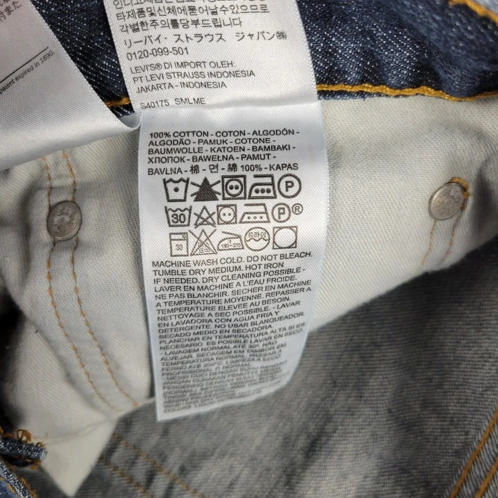 Levis 527 Jeans Mens 38x30 Blue Slim Fit Bootcut Whisker Honeycomb Faded Denim